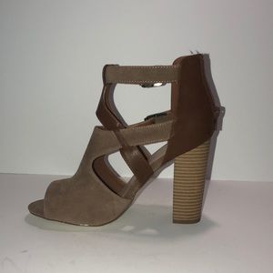 Taupe and Brown Heel